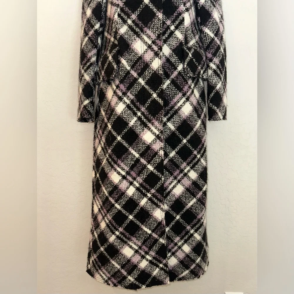 Kate Spade New York Plaid Print Boucle Trench AS SEEN ON Cecilia Vega‎ GMA 00